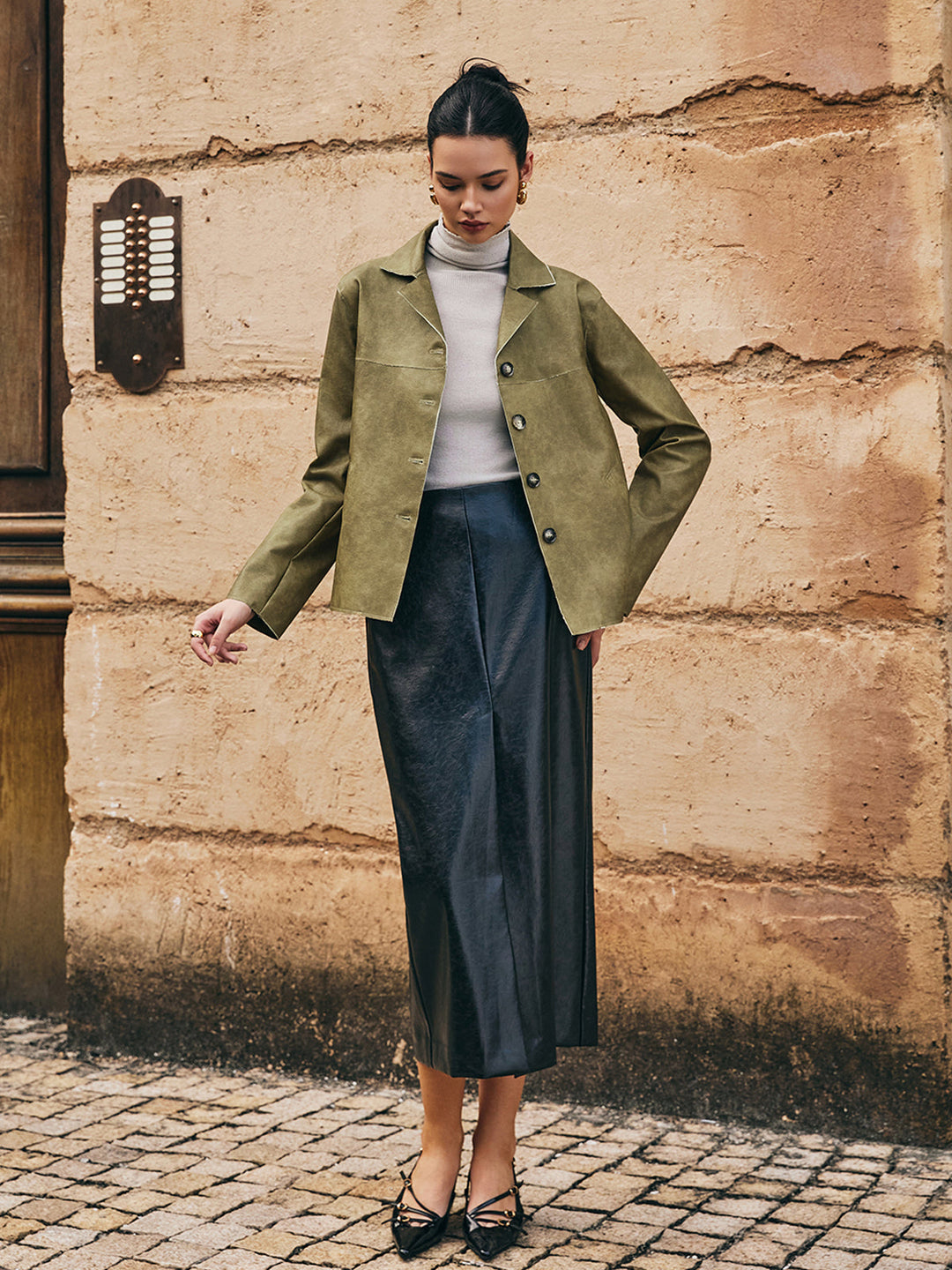 Drune | PU-Leder Gerade Jacke