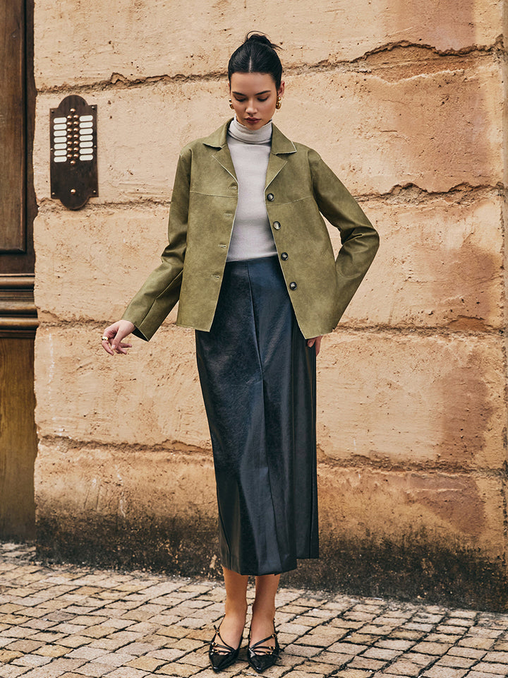 Drune | PU-Leder Gerade Jacke