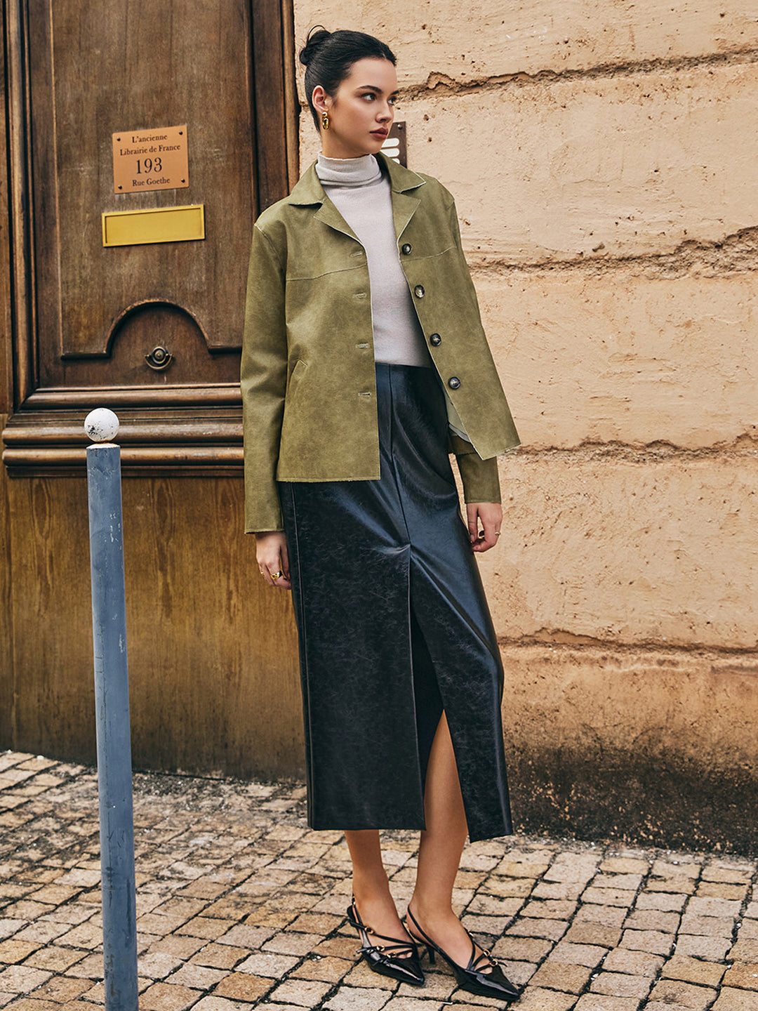Drune | PU-Leder Gerade Jacke