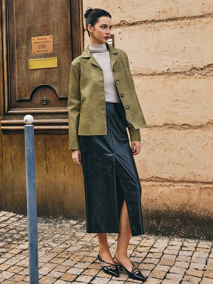 Drune | PU-Leder Gerade Jacke
