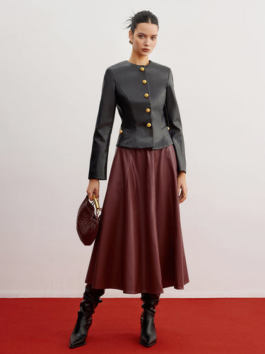 Drune | Kunstleder Slim Jacke