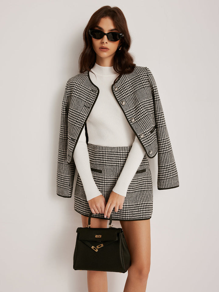 Drune | Trim Plaid Knopfjacke