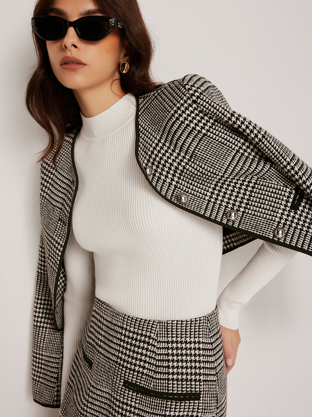 Drune | Trim Plaid Knopfjacke
