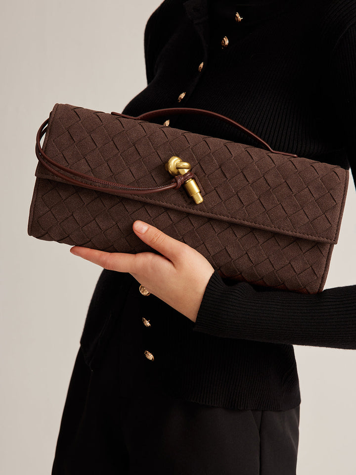 Drune | Klapp Suede Clutch Tasche