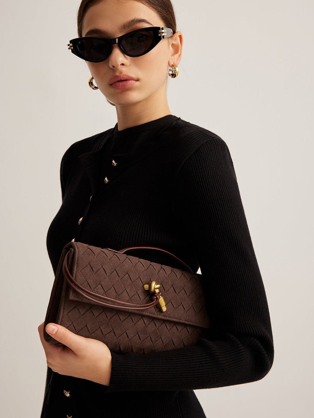 Drune | Klapp Suede Clutch Tasche