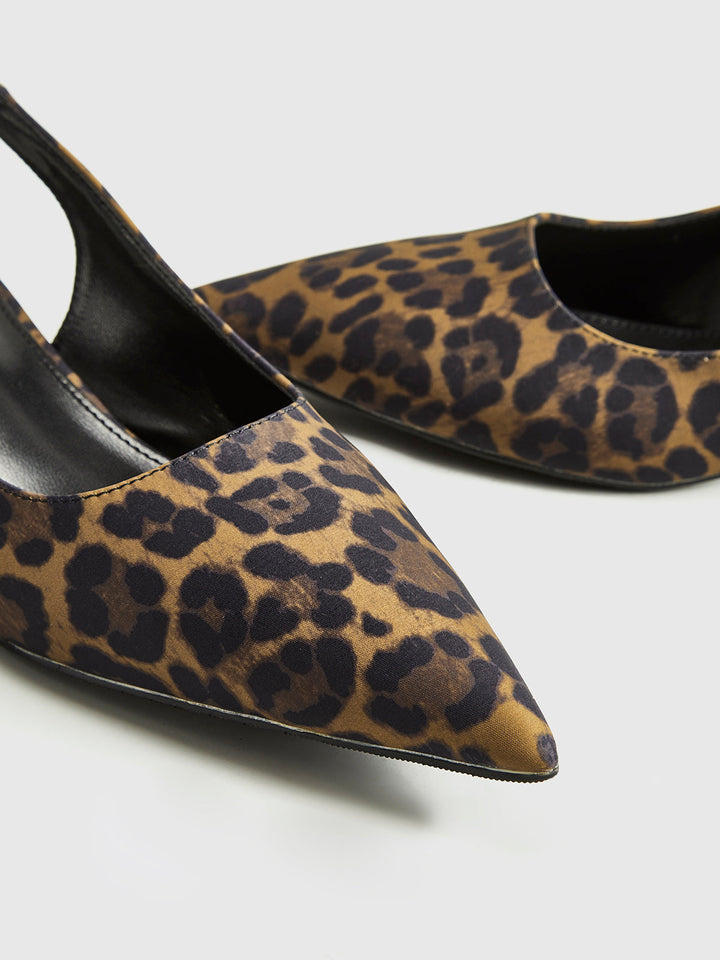 Drune | Leopard Kitten Slingback Pumps