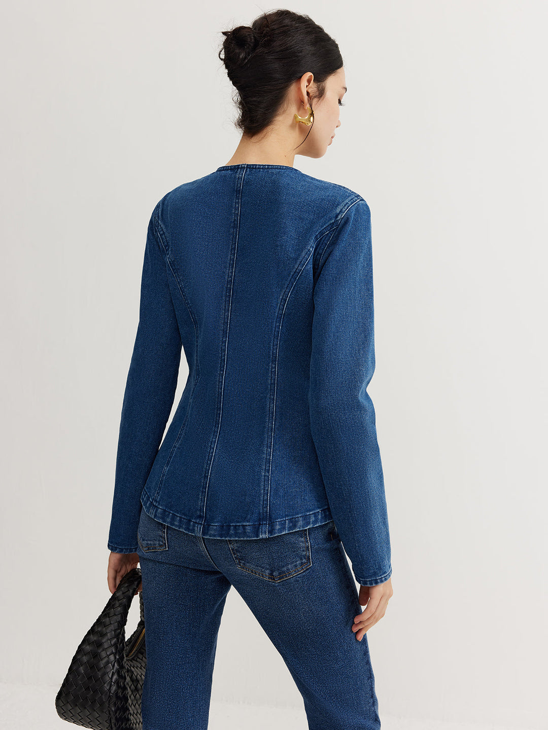 Drune | Daunen Denim Slim Jacke