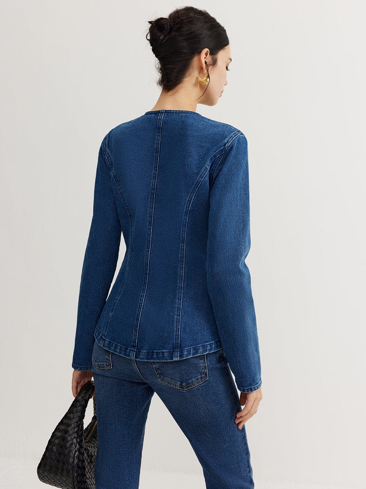 Drune | Daunen Denim Slim Jacke
