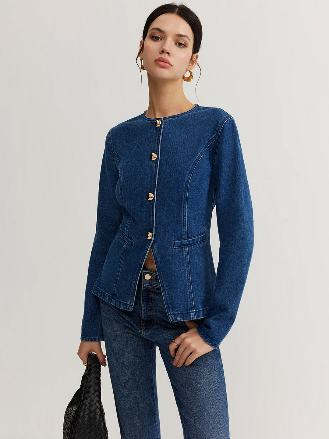 Drune | Daunen Denim Slim Jacke