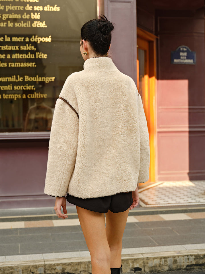 Drune | Kontrastpaspel Fleecejacke