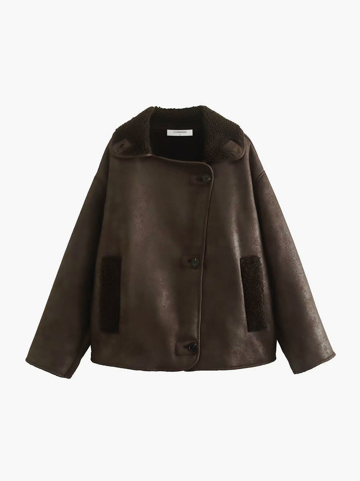 Drune | Fauxleder Warme Jacke