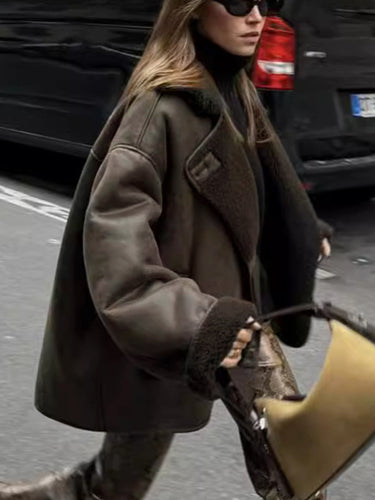 Drune | Fauxleder Warme Jacke