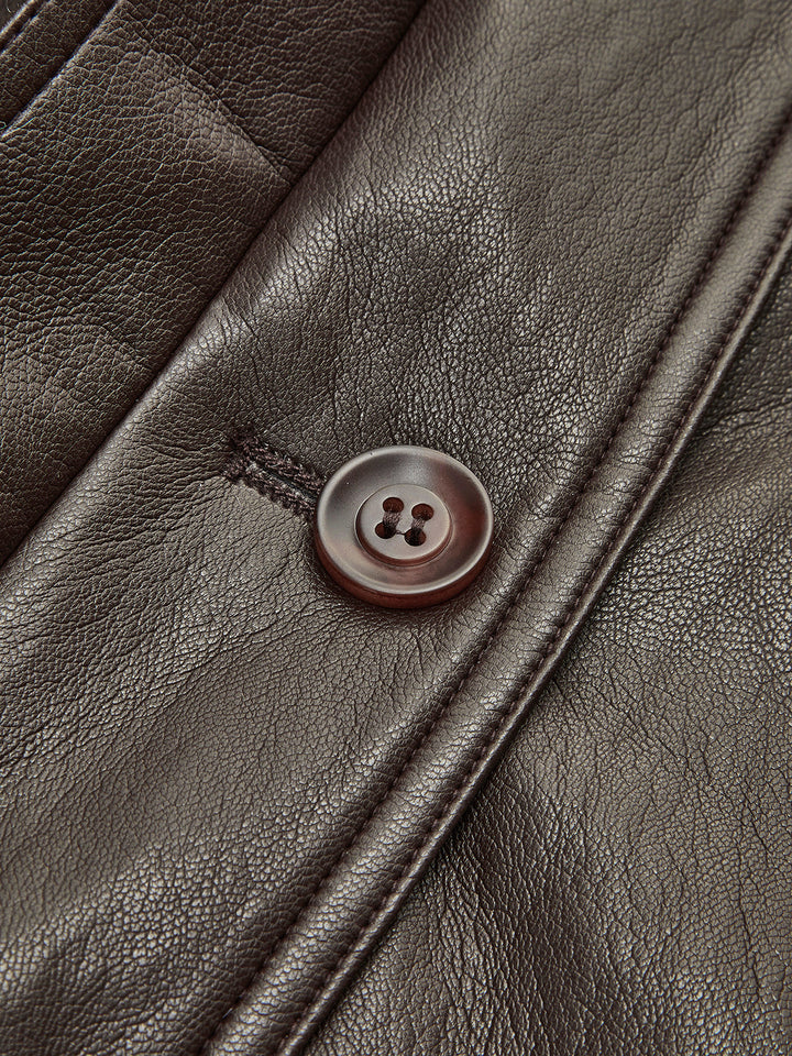 Drune | PU-Leder Gurtjacke