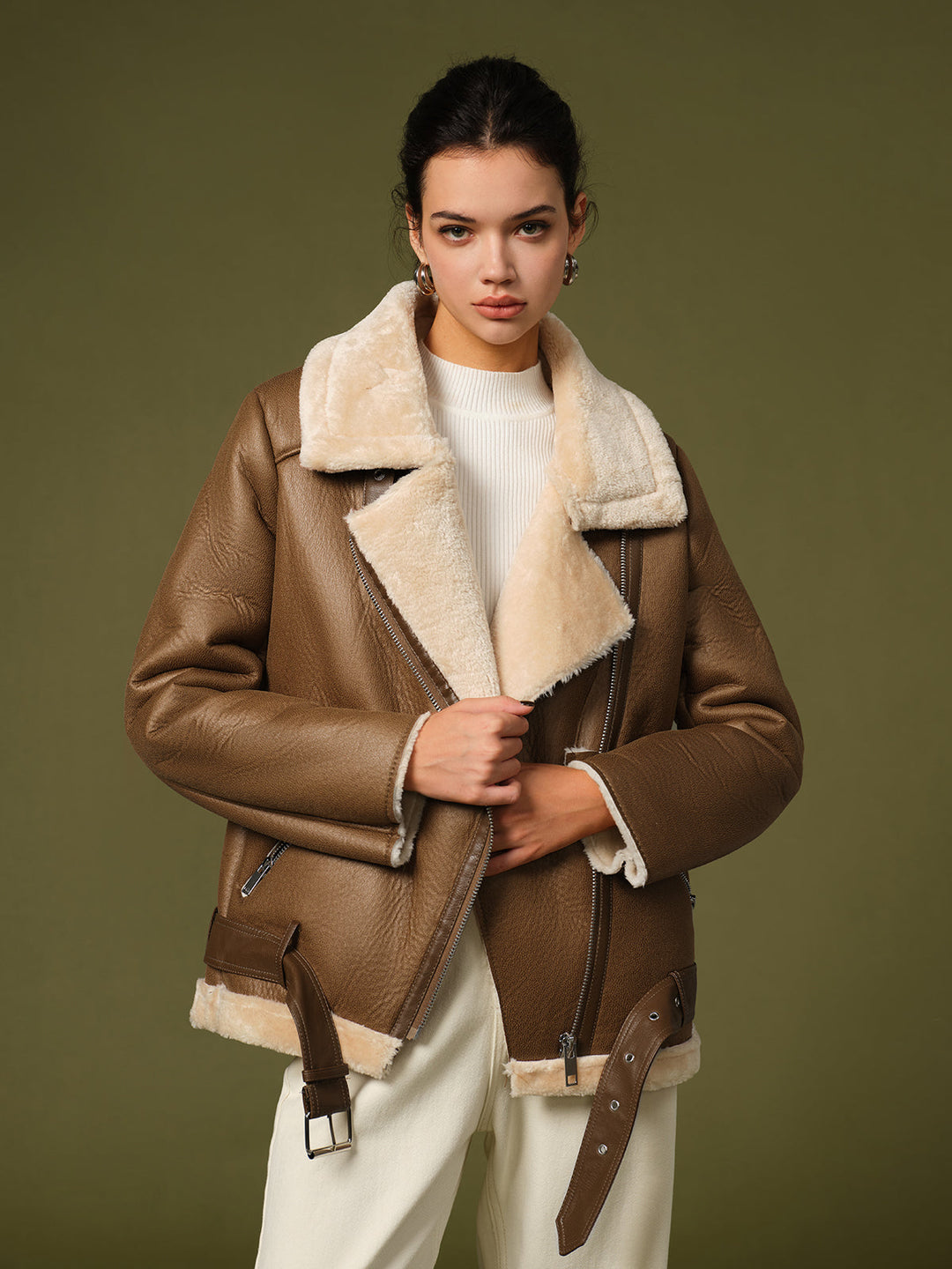 Drune | Gürtelige weiche Fleecejacke