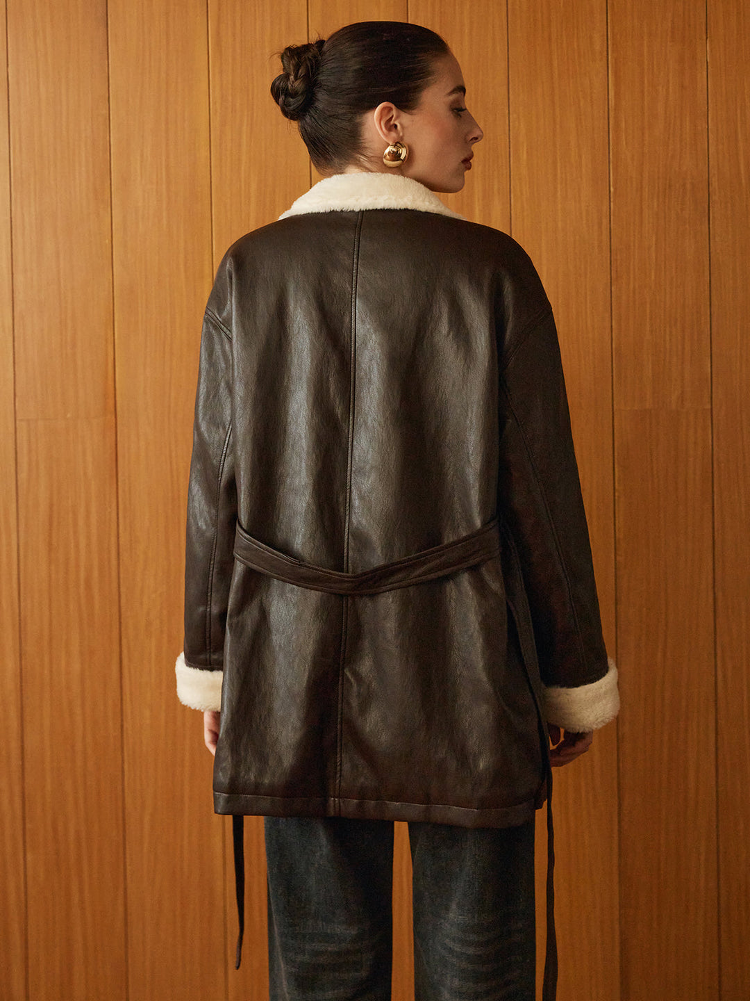 Drune | PU-Leder Gurtjacke