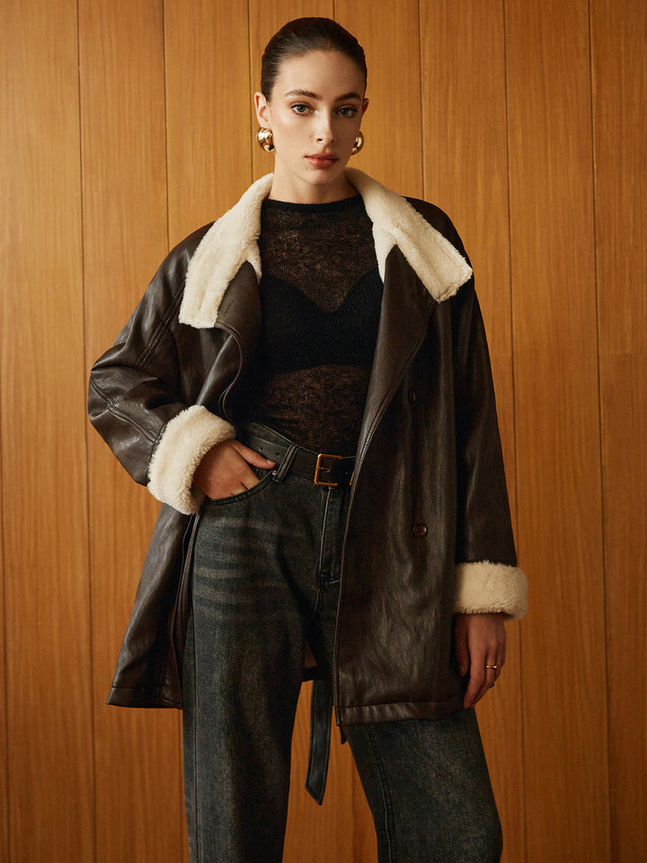 Drune | PU-Leder Gurtjacke