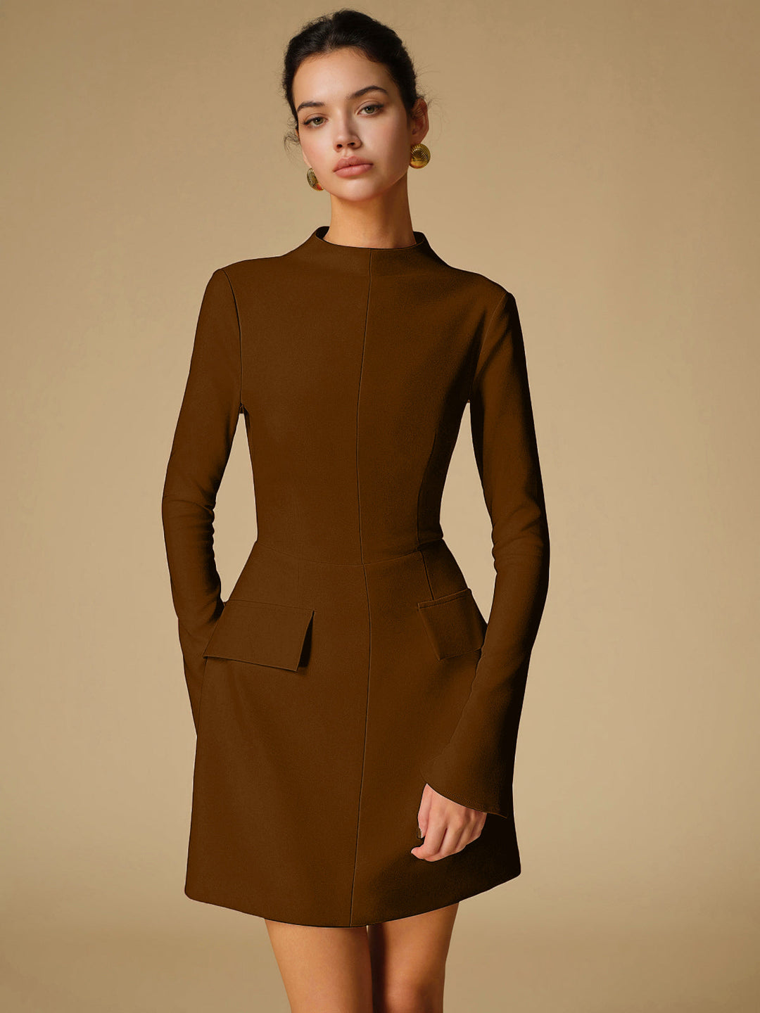 Drune | Minimalistische Schlichte Gesäßausschnitt Kleid