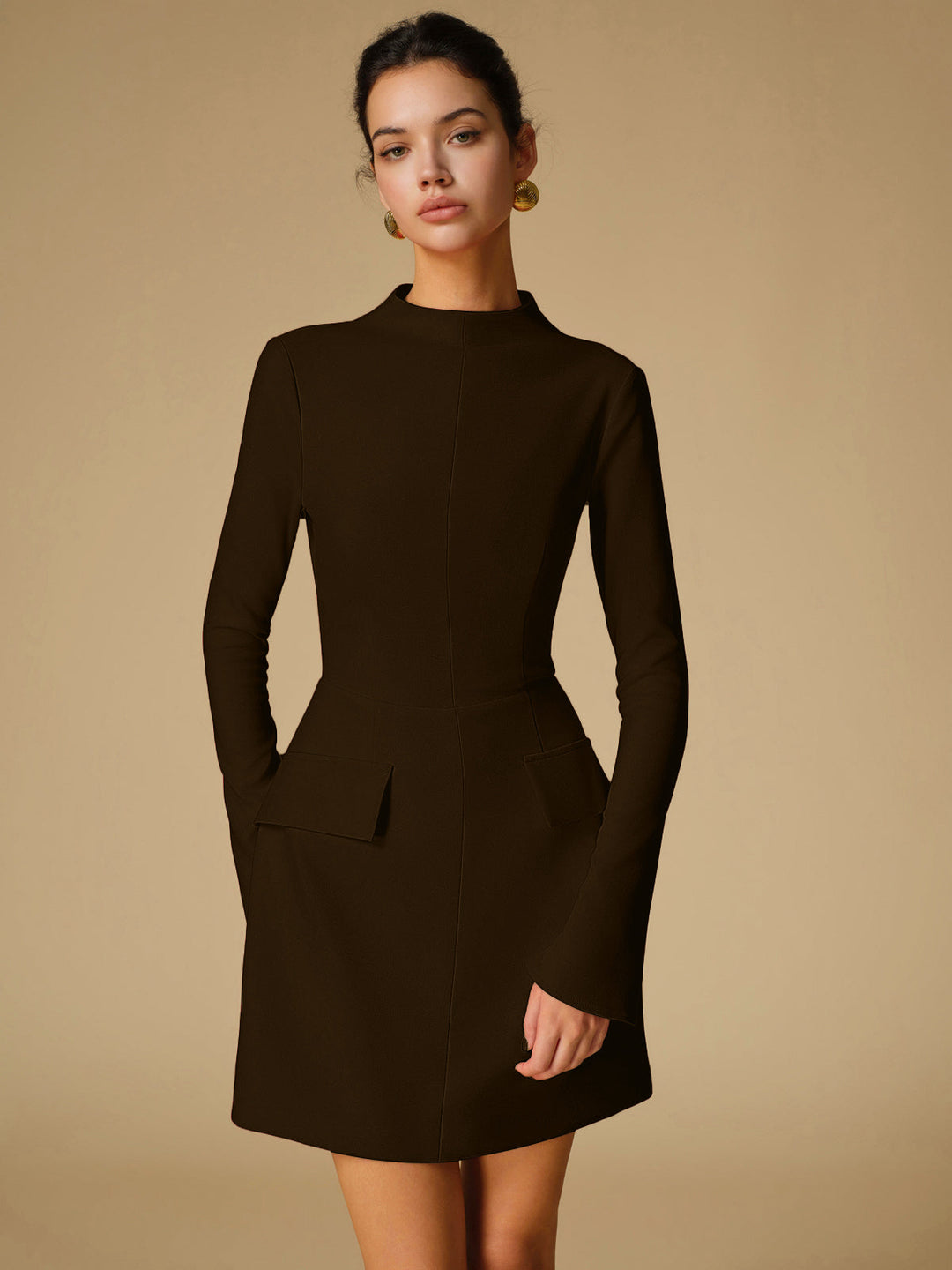 Drune | Minimalistische Schlichte Gesäßausschnitt Kleid