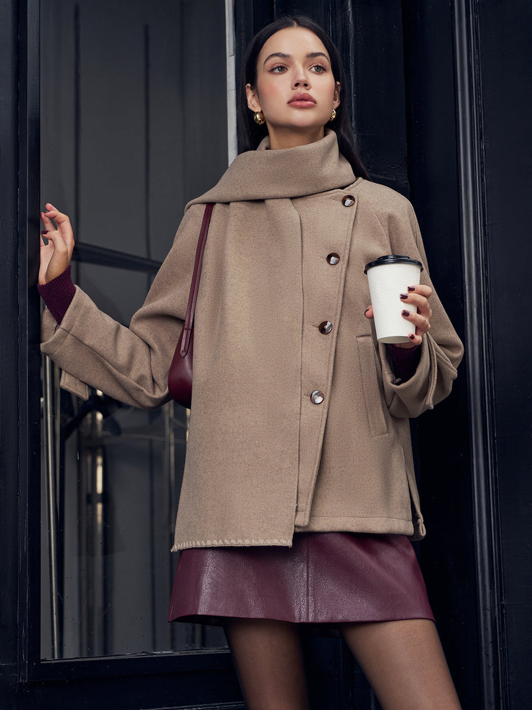 Drune | Jacke mit passendem Knopf-Schal