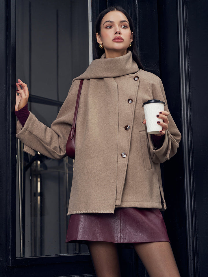 Drune | Jacke mit passendem Knopf-Schal