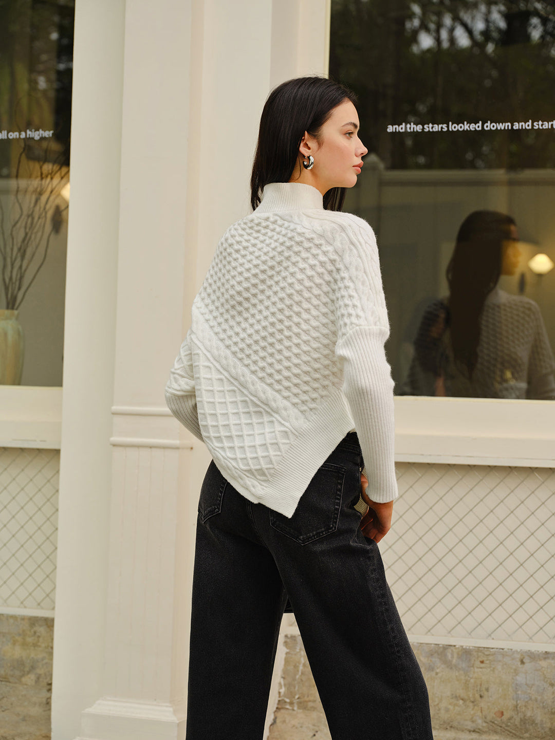 Drune | Strickjacke mit Asymmetrischem Reißverschluss Strukturiertes Muster Modern und Warm
