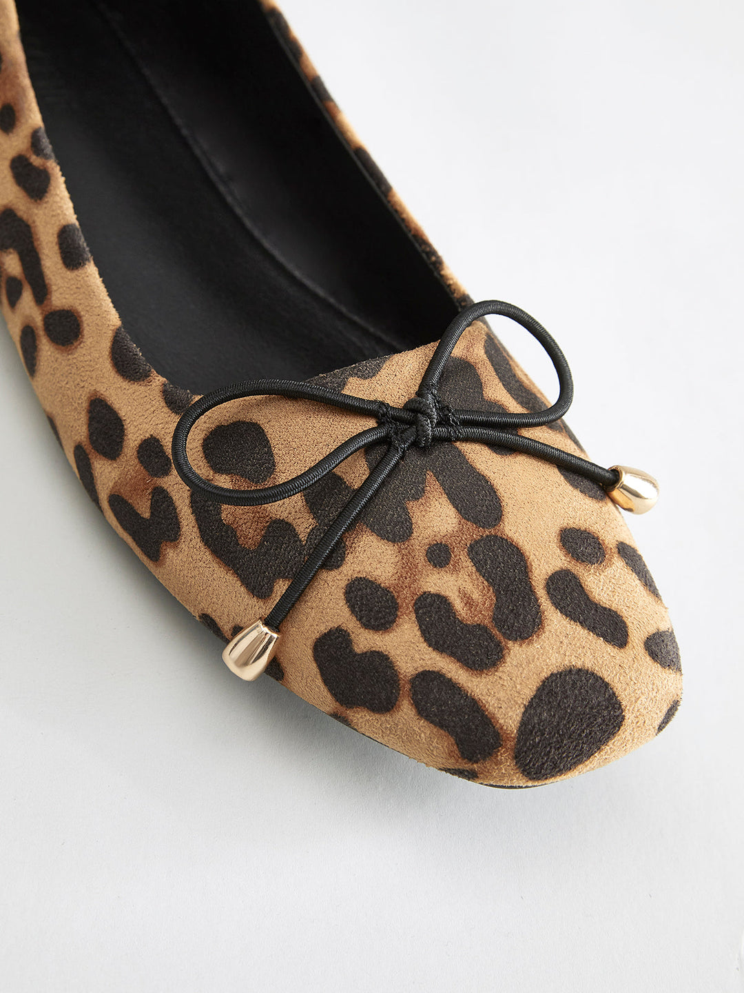 Drune | Bow Decor Leopard Print Ballerinas