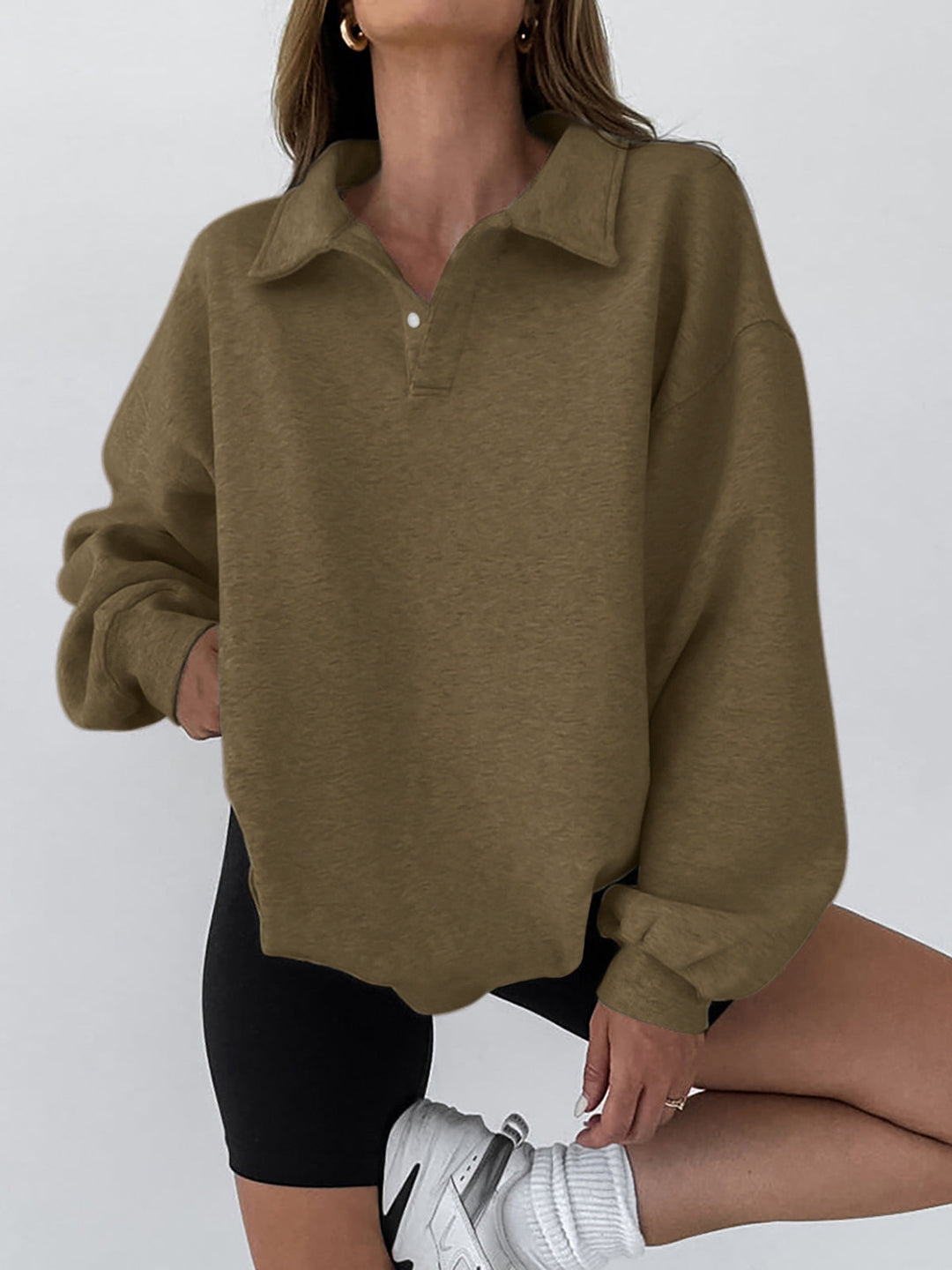 Drune | Sweatshirt mit Kragen Baumwollmischung Lässig und Trendy
