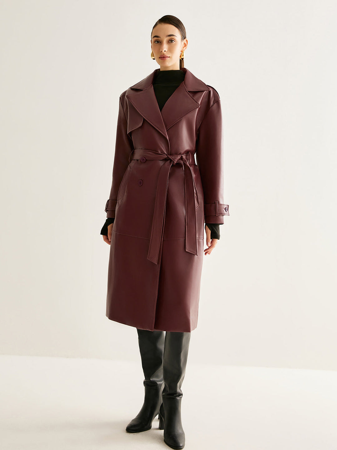 Drune | PU-Leder Lange Jacke