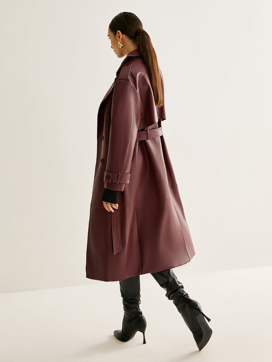 Drune | PU-Leder Lange Jacke