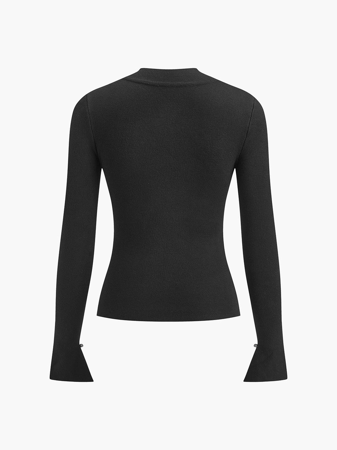 Drune | Langarmige Bluse mit Einzigartigem Ausschnitt Baumwollmischung Modern und Elegant