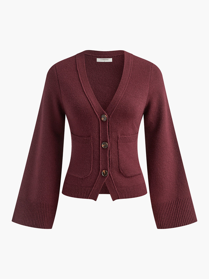 Drune | Strickcardigan mit V-ausschnitt Taschen und Knöpfe Zeitloser Komfort