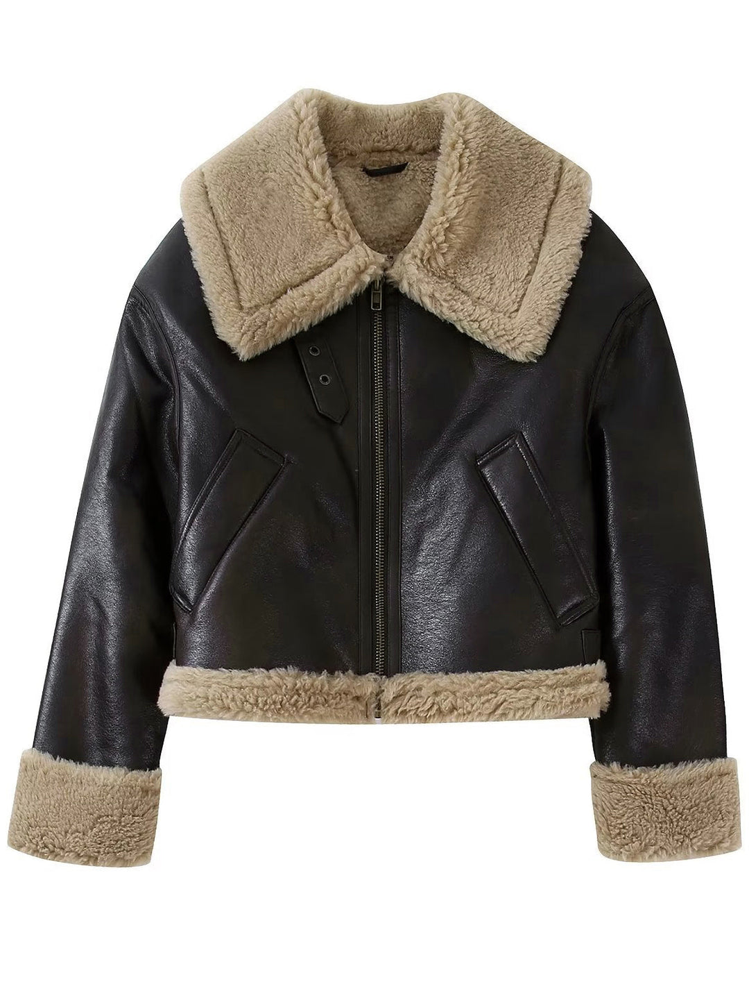 Drune | Kunstleder Reißverschlussjacke