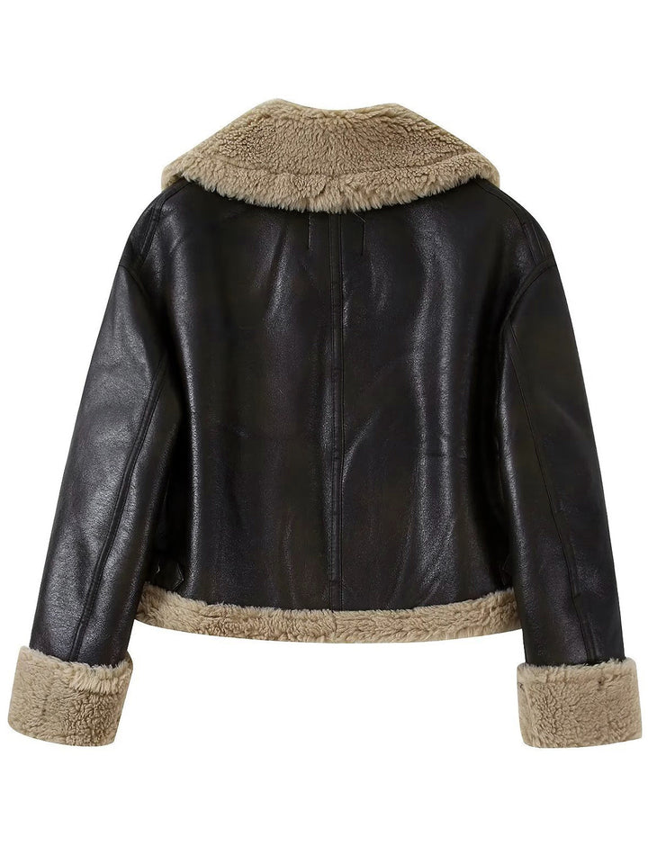 Drune | Kunstleder Reißverschlussjacke