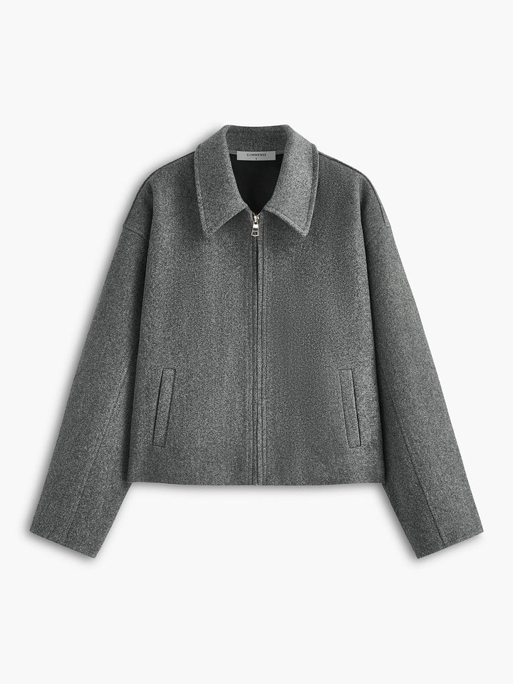 Drune | Reißverschluss Tweedjacke