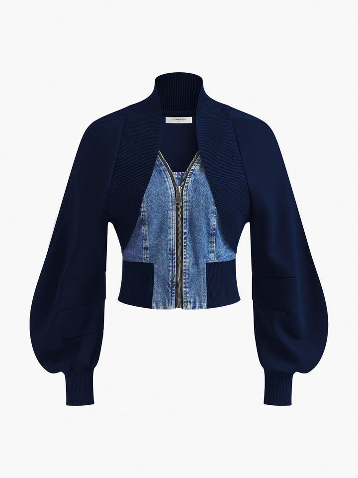 Drune | Sleeve Denim-Panel Slim Jacket