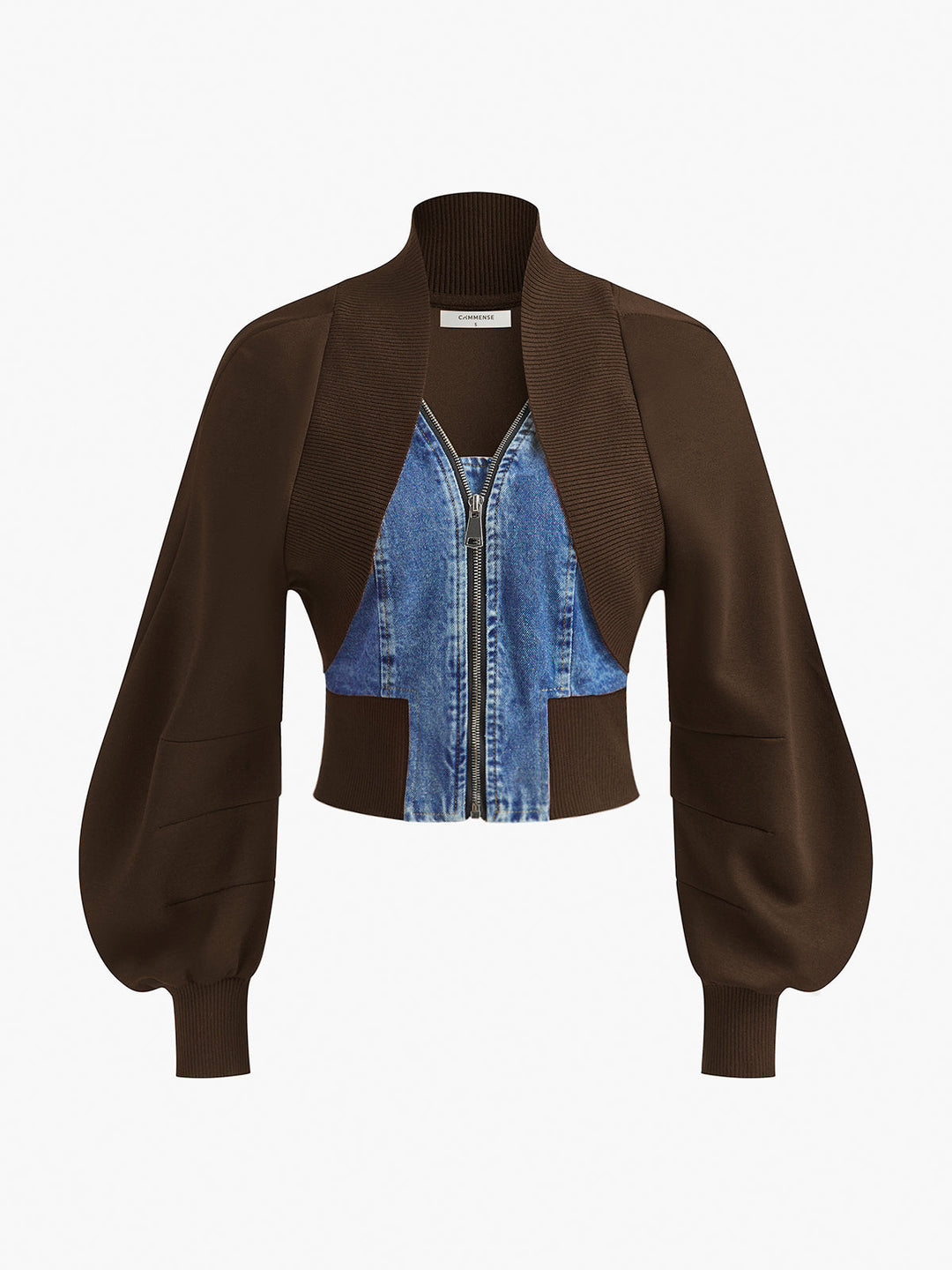 Drune | Sleeve Denim-Panel Slim Jacket