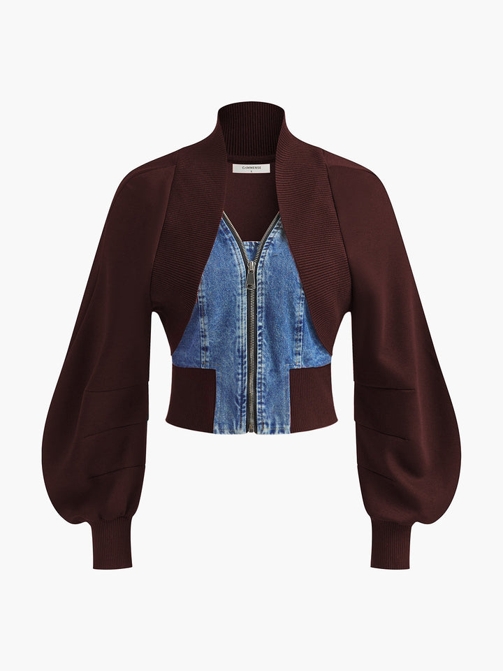 Drune | Sleeve Denim-Panel Slim Jacket