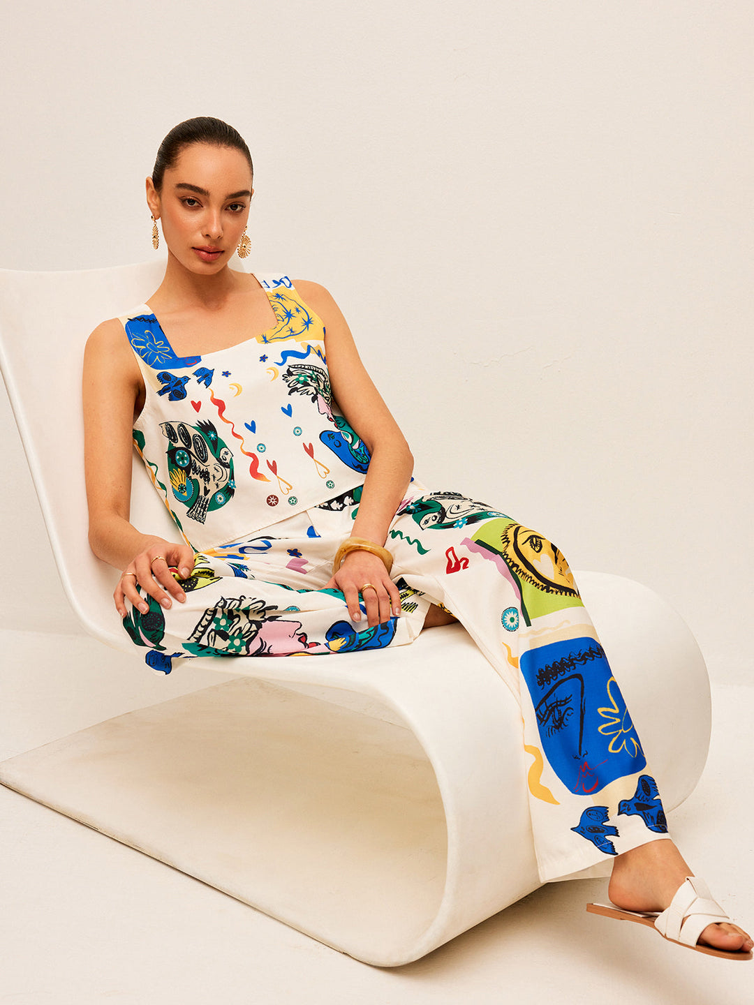 Drune | Grafikdruck Top Mit Weitem Hosen Satz