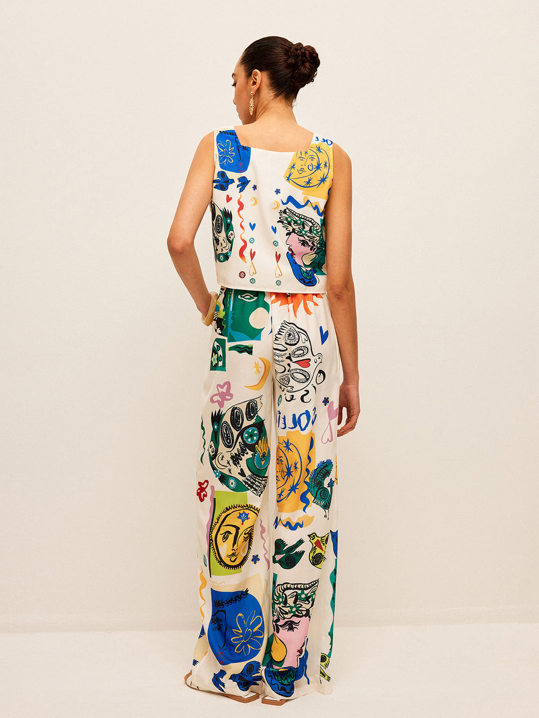 Drune | Grafikdruck Top Mit Weitem Hosen Satz