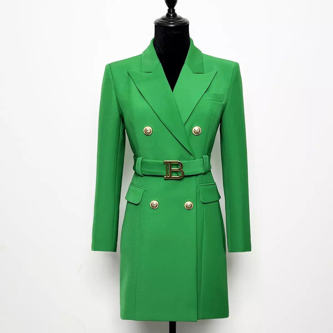 Drune | Doppelreiher Blazer Kleid - Goldene Knopfakzente - Maßgeschneiderte Eleganz - Vielseitiger Stil