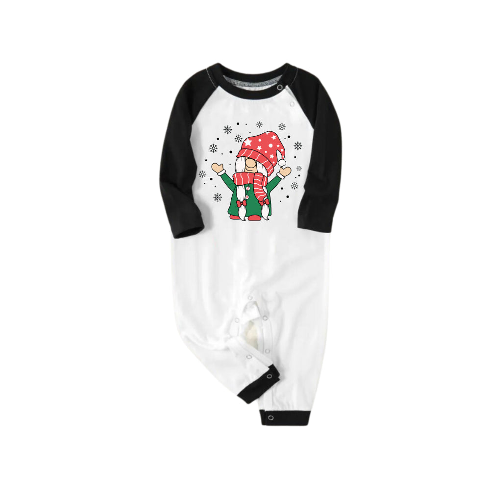 Drune | Schwarzes Raglan-Oberteil Grüner Karierter Weihnachts-Pyjama-Set Mit Weihnachtsgnom-Druck
