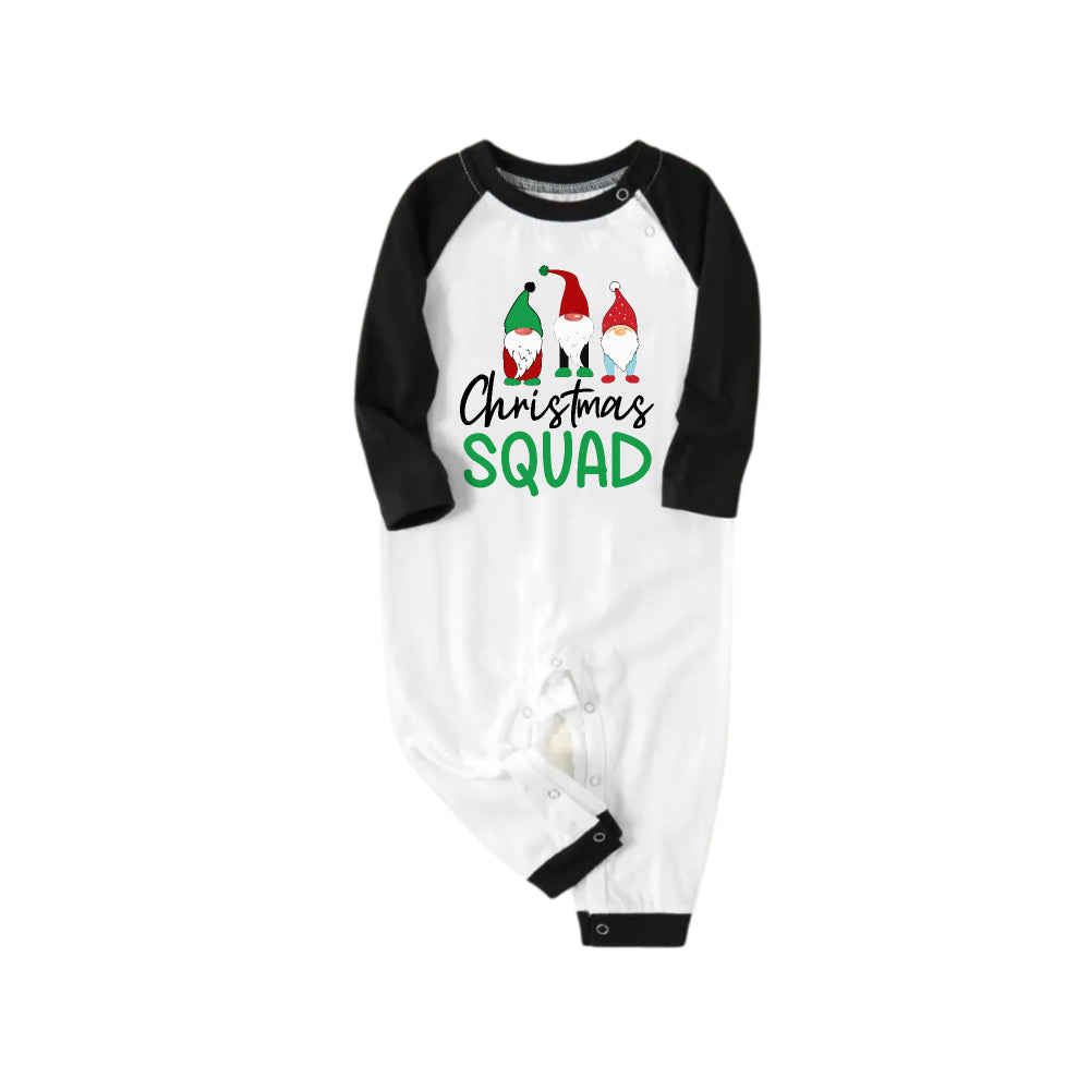 Drune | Schwarzes Raglan-Oberteil Grünes Karomuster Weihnachts-Pyjama-Set mit Gnom und Feiertagstext
