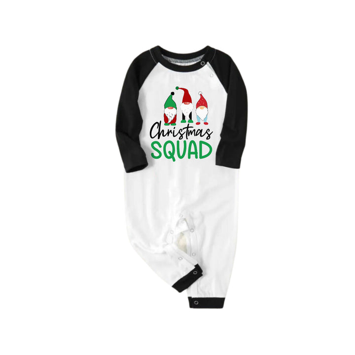 Drune | Schwarzes Raglan-Oberteil Grünes Karomuster Weihnachts-Pyjama-Set mit Gnom und Feiertagstext