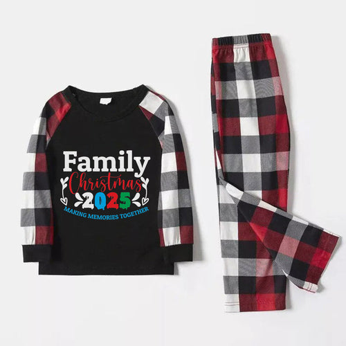 Drune | Weihnachtsfamilien-Pyjama - Rote und graue karierte Pjs mit 