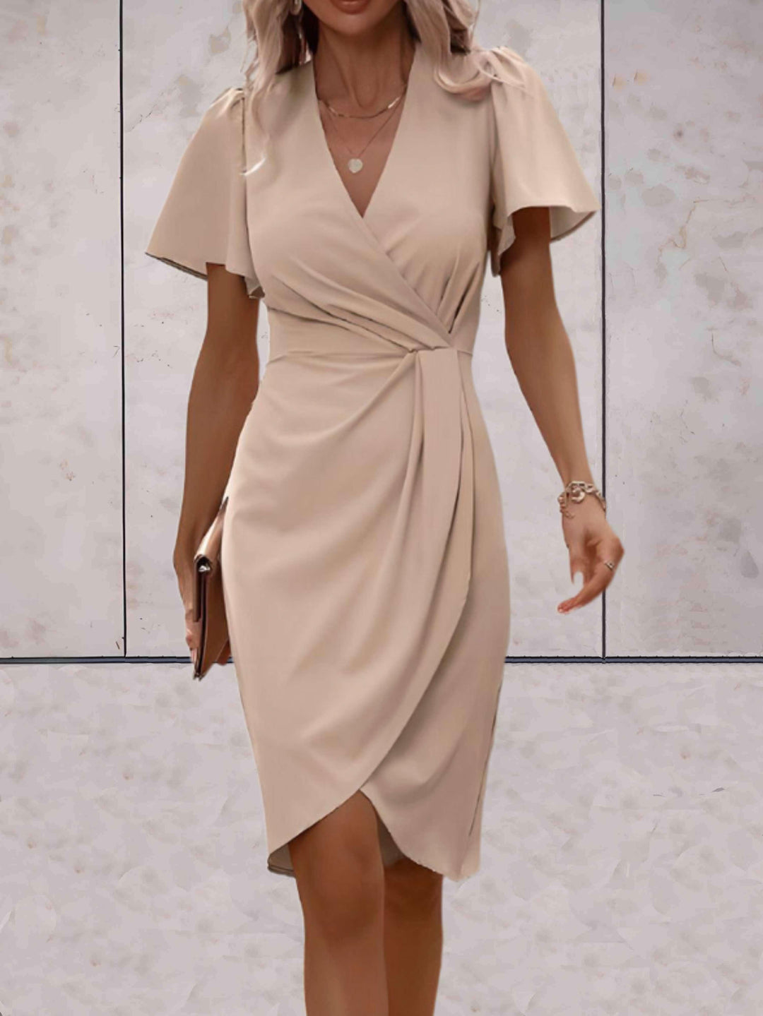 Drune | Klassisches Wickelkleid Mit Eleganter V-Ausschnitt