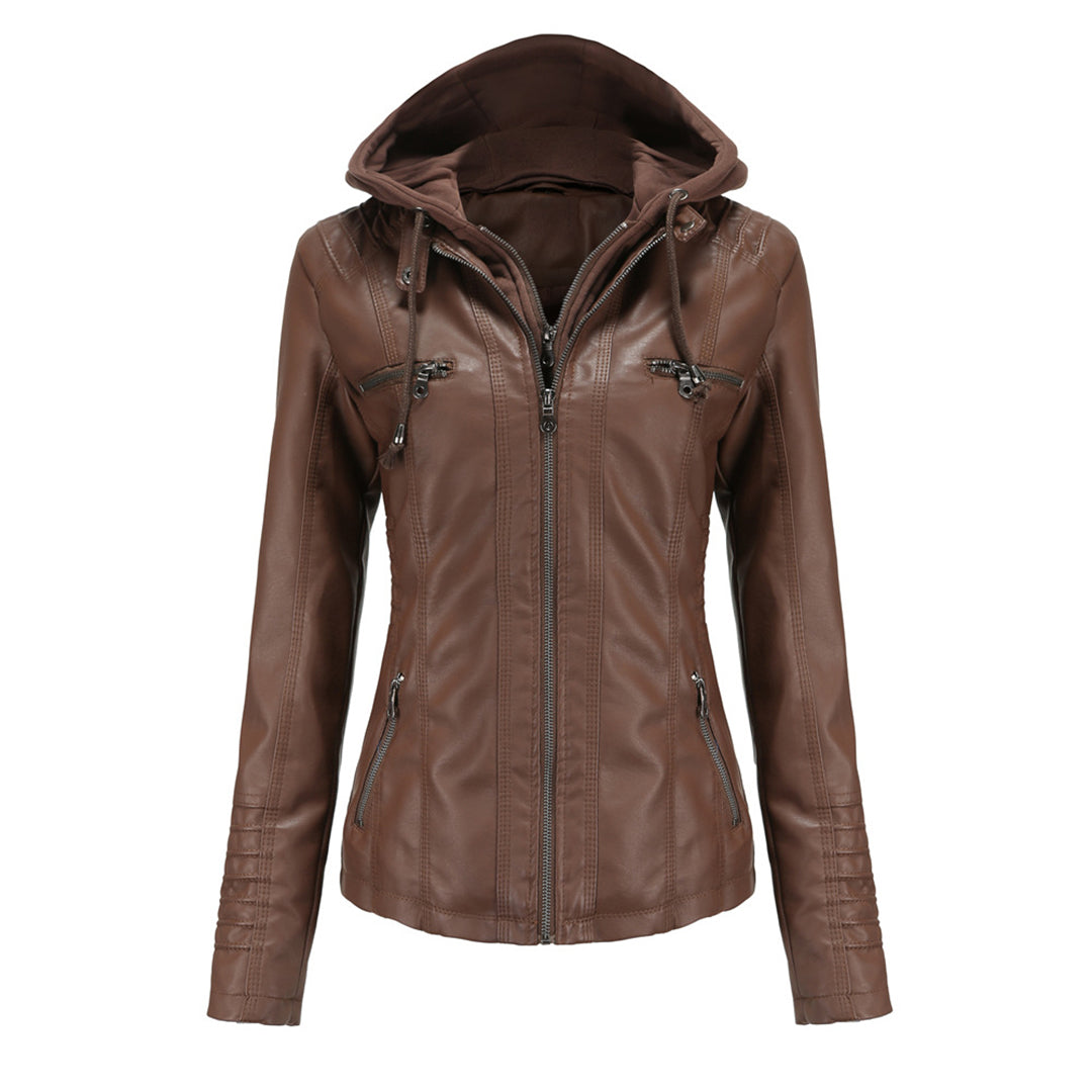 Drune | Lederjacke - Mit Kapuze & Slim-Fit Stil