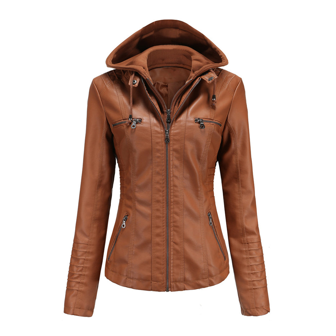 Drune | Lederjacke - Mit Kapuze & Slim-Fit Stil