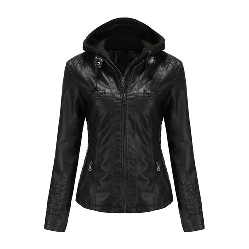 Drune | Lederjacke - Mit Kapuze & Slim-Fit Stil