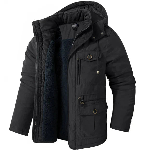 Drune | Herren Winterjacke Mit Kapuzen Design Und Taschen Detail