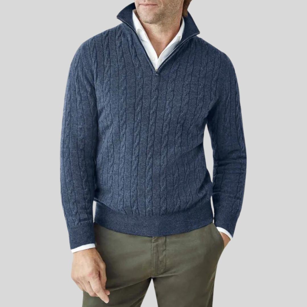 Drune | Hochwertiger Herren-pullover mit Reißverschluss